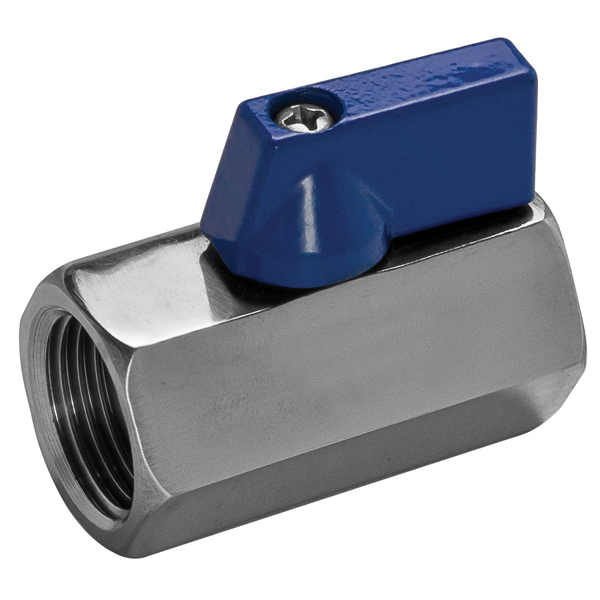 Ball Valve Mini - Stainless Steel (Female - Female) - 1/2 inch - All Things Fermented | Home Brew Supplies Shop Wellington Kapiti NZ