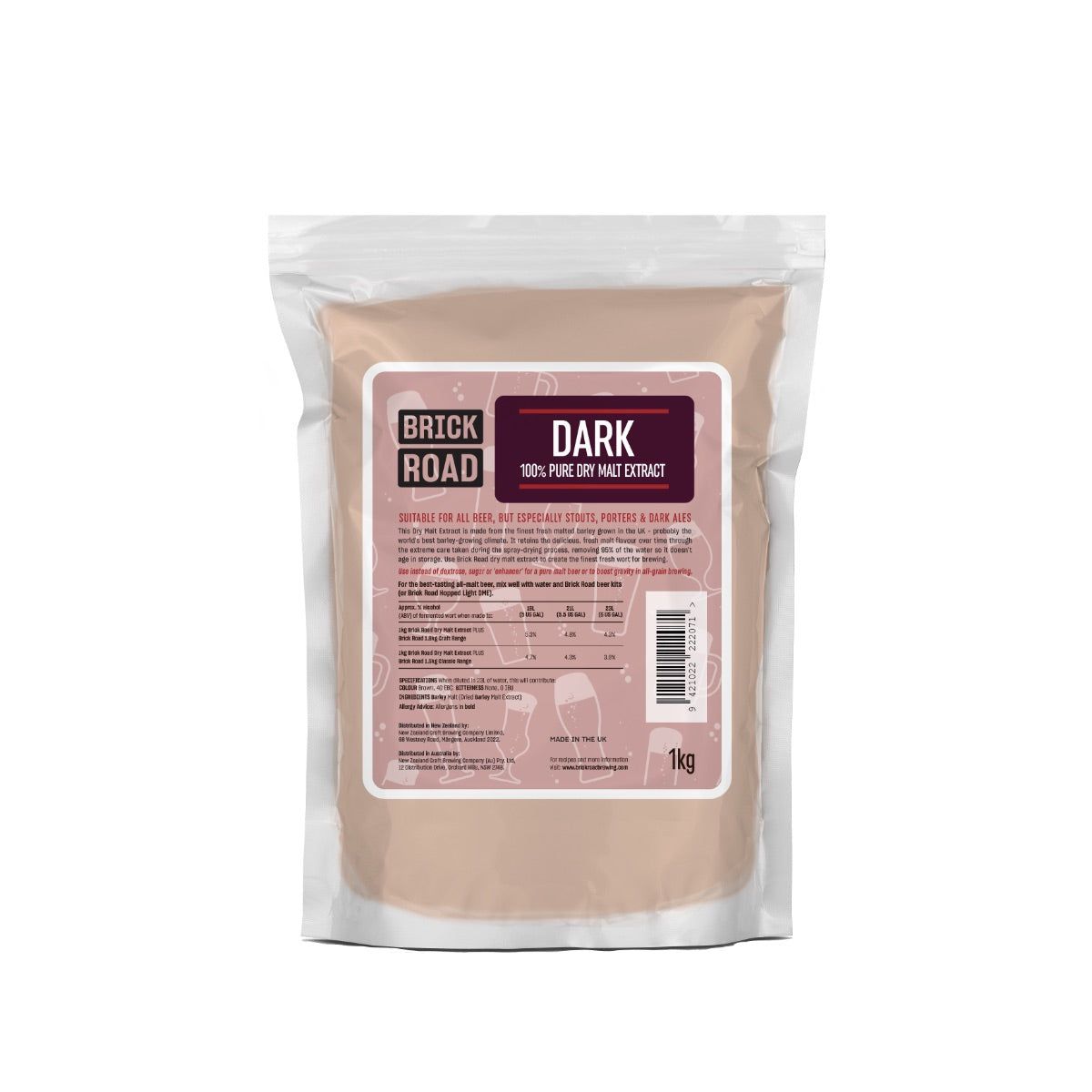 Brick Road DME Dark 1Kg - All Things Fermented | Home Brew Supplies Shop Wellington Kapiti NZ