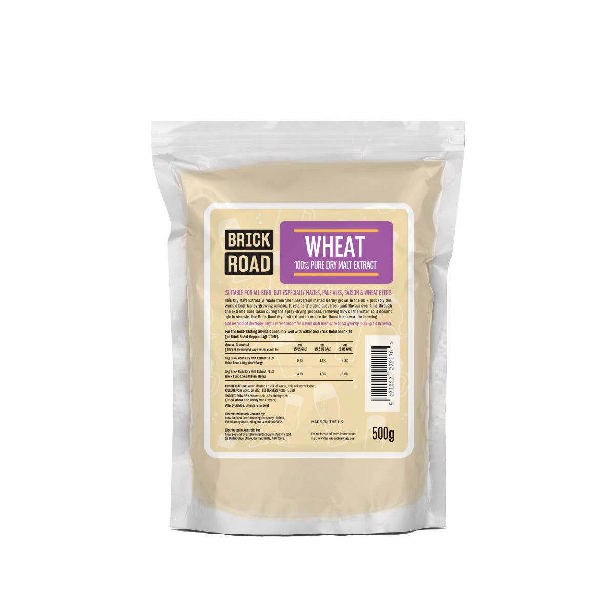 Brick Road DME Wheat 500g - All Things Fermented | Home Brew Supplies Shop Wellington Kapiti NZ