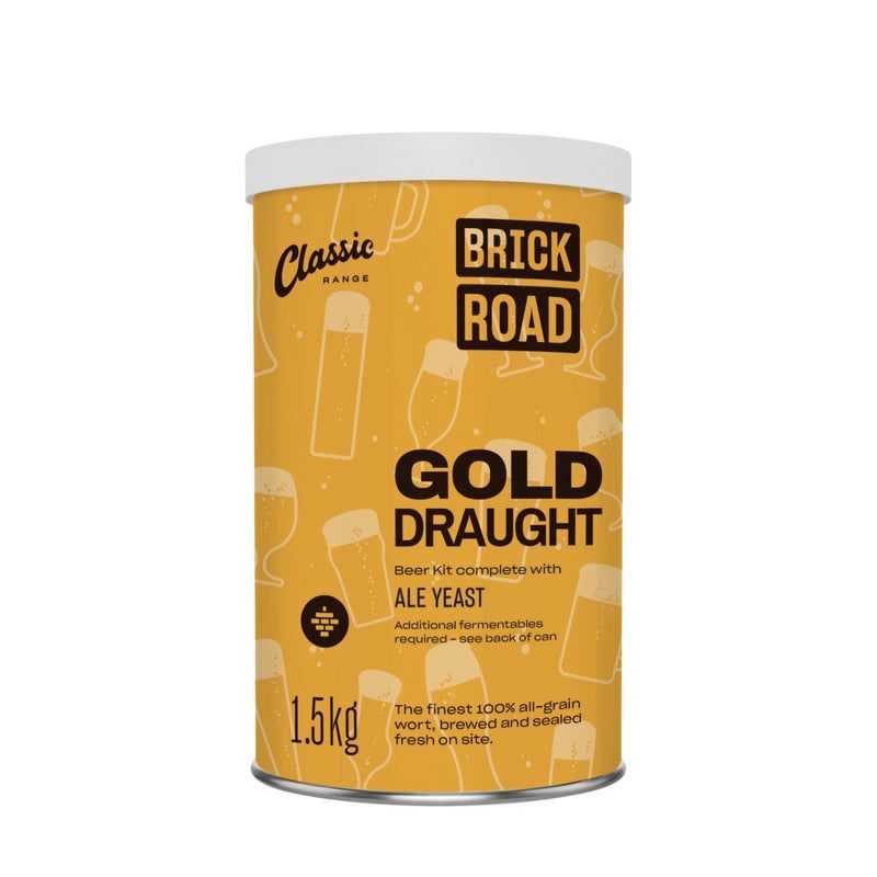 Brick Road Gold Draught 1.5Kg - All Things Fermented | Home Brew Supplies Shop Wellington Kapiti NZ