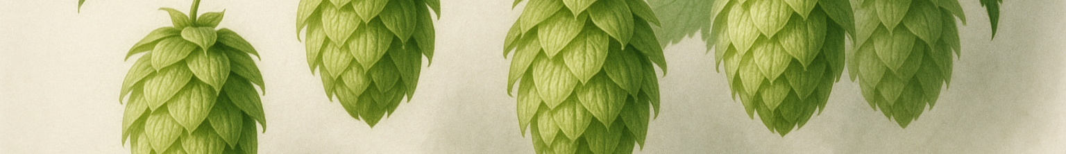 hop cones on a horizontal bine