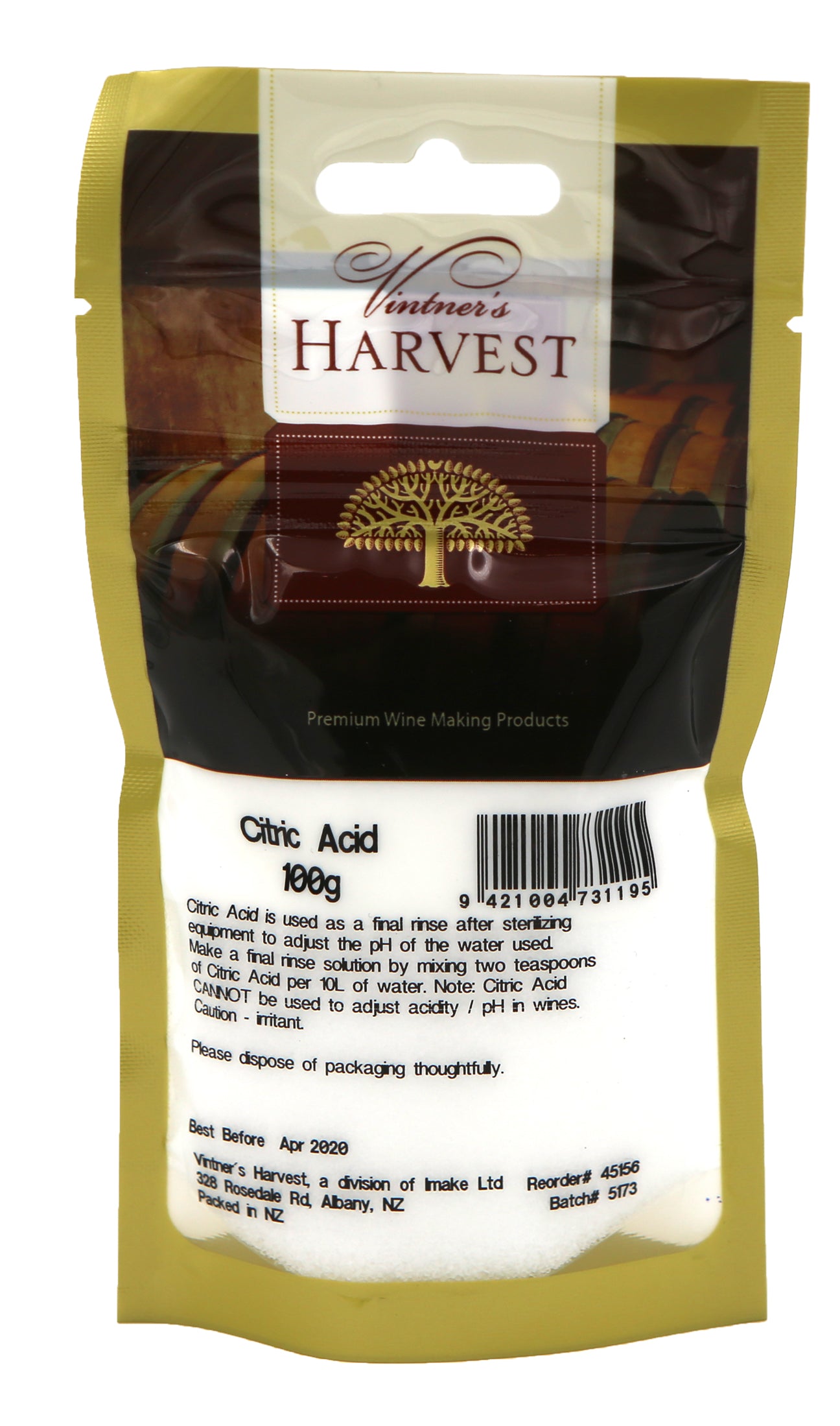 Vintner's Harvest Citric Acid 100g - All Things Fermented | Home Brew Shop NZ | Supplies | Equipment