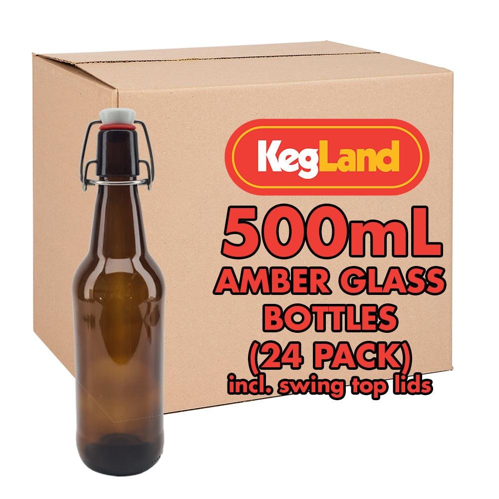 500ml Glass Flip Top Bottles (24 pack)