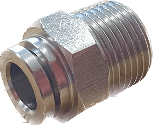 Push Fit Fitting Stainless Steel (304) - 3/8 Inch Male Thread - 8mm Push Fit - All Things Fermented | Home Brew Supplies Shop Wellington Kapiti NZ