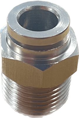 Push Fit Fitting Stainless Steel (304) - 3/8 Inch Male Thread - 8mm Push Fit - All Things Fermented | Home Brew Supplies Shop Wellington Kapiti NZ