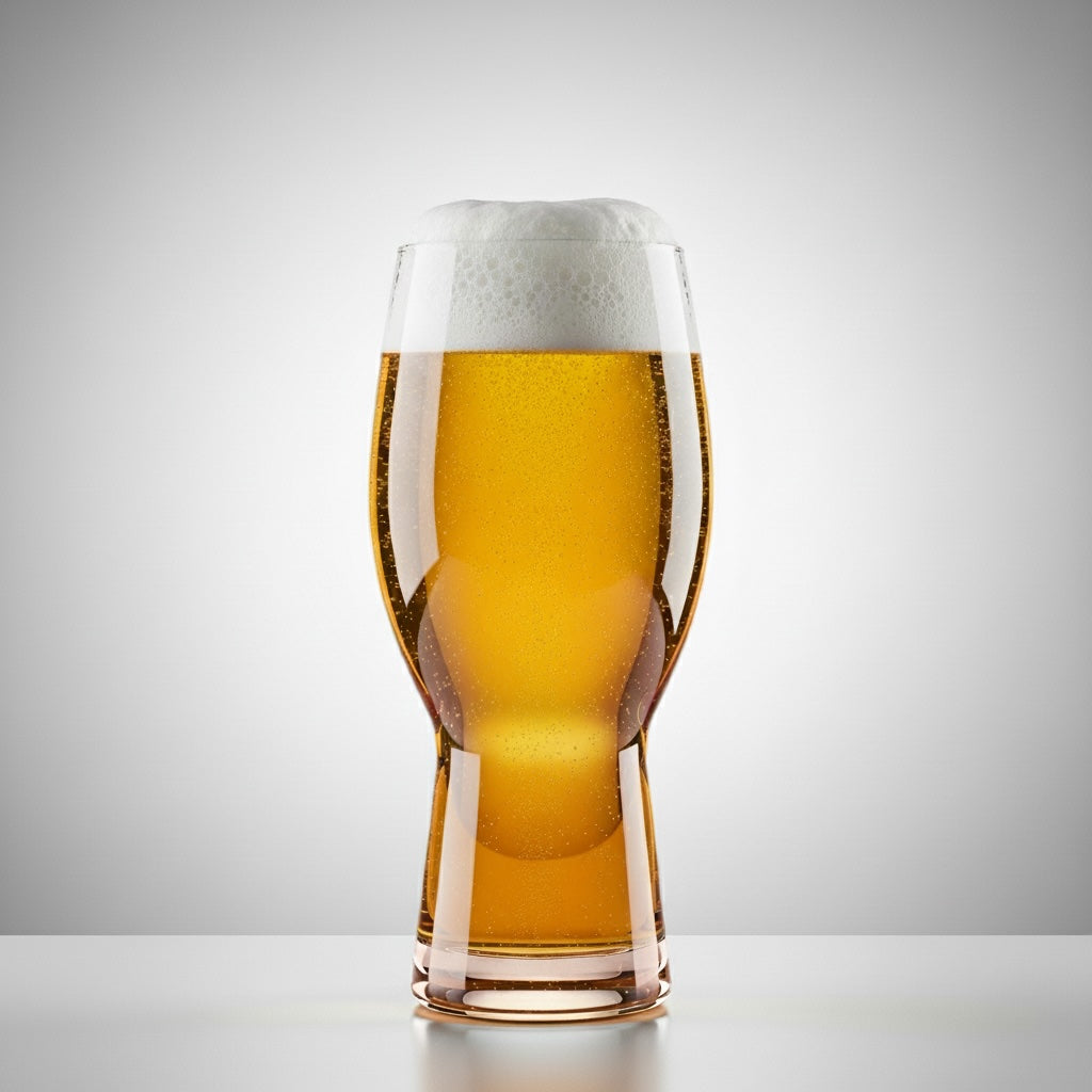 Glass of beer with a white background