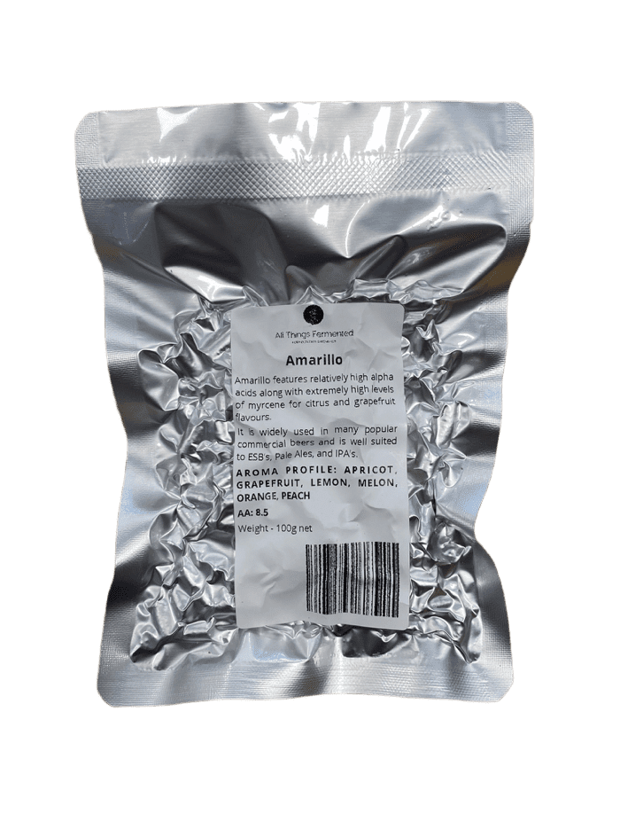 Amarillo® Hops - T90 Pellets 100g - All Things Fermented | Home Brew Supplies Shop Wellington Kapiti NZ