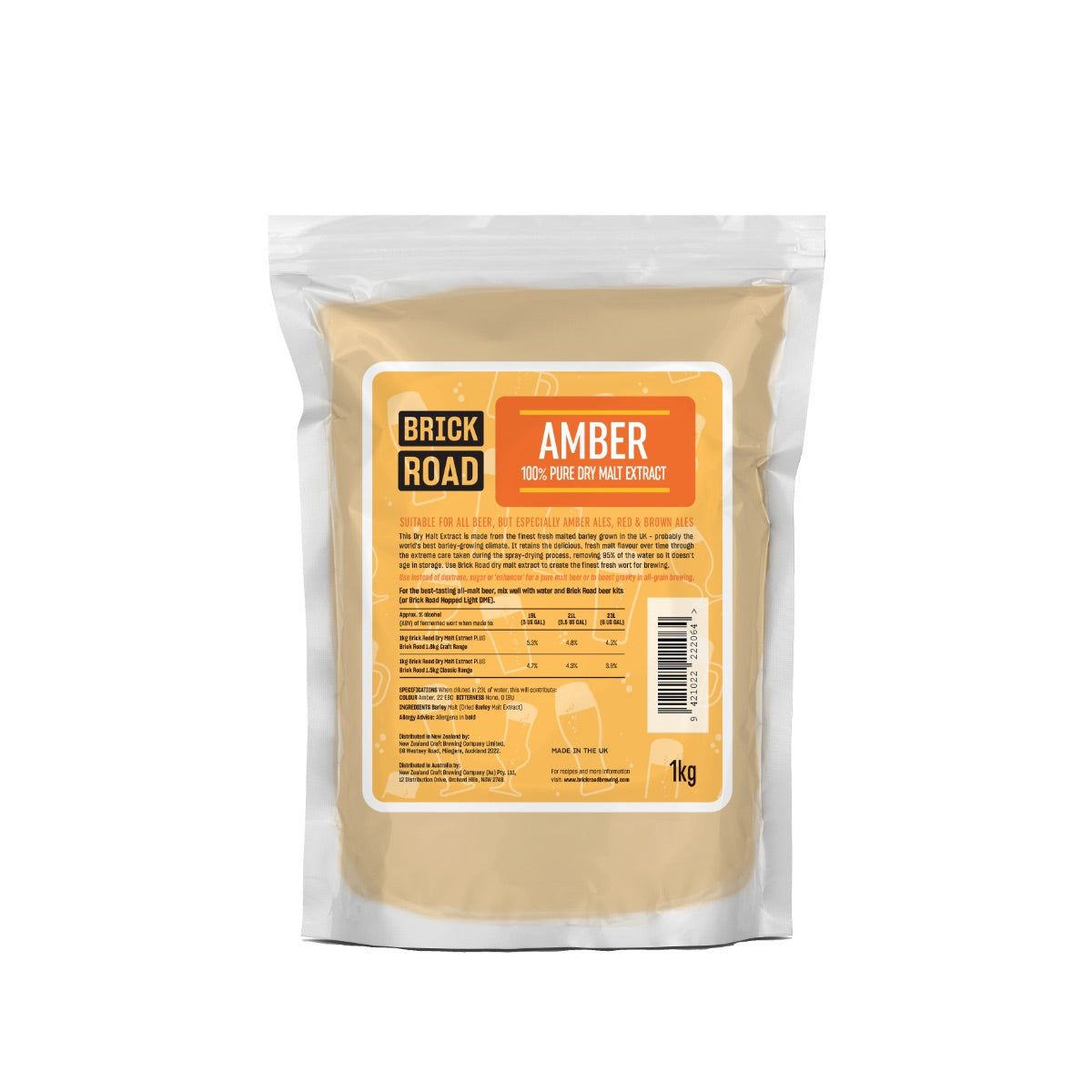 Brick Road DME Amber 1Kg - All Things Fermented | Home Brew Supplies Shop Wellington Kapiti NZ