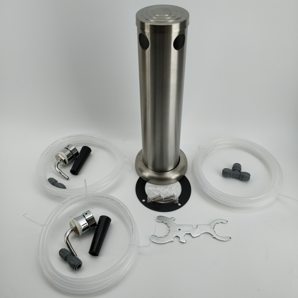 Brushed Stainless Font Kit - Double - All Things Fermented | Home Brew Supplies Shop Wellington Kapiti NZ