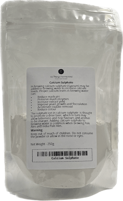 Calcium Sulphate - 250g - All Things Fermented | Home Brew Supplies Shop Wellington Kapiti NZ