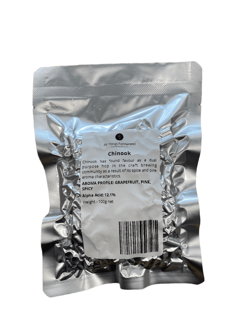 Chinook Hops - T90 Pellets 100g - All Things Fermented | Home Brew Supplies Shop Wellington Kapiti NZ
