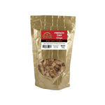 Bag of French Oak Chips with a gold packaging and red label on a white background