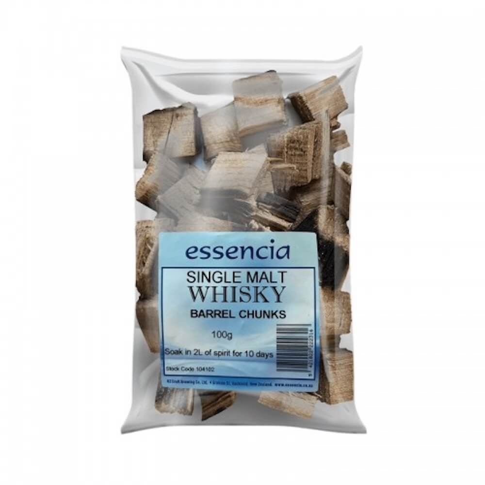 Pack of essencia Single Malt Whisky Barrel Chunks on a white background