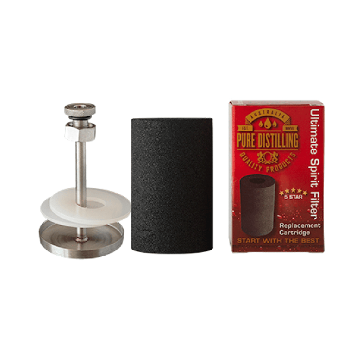 Filter Spindle Kit with Cartridge - Pure Distilling - All Things Fermented | Home Brew Supplies Shop Wellington Kapiti NZ