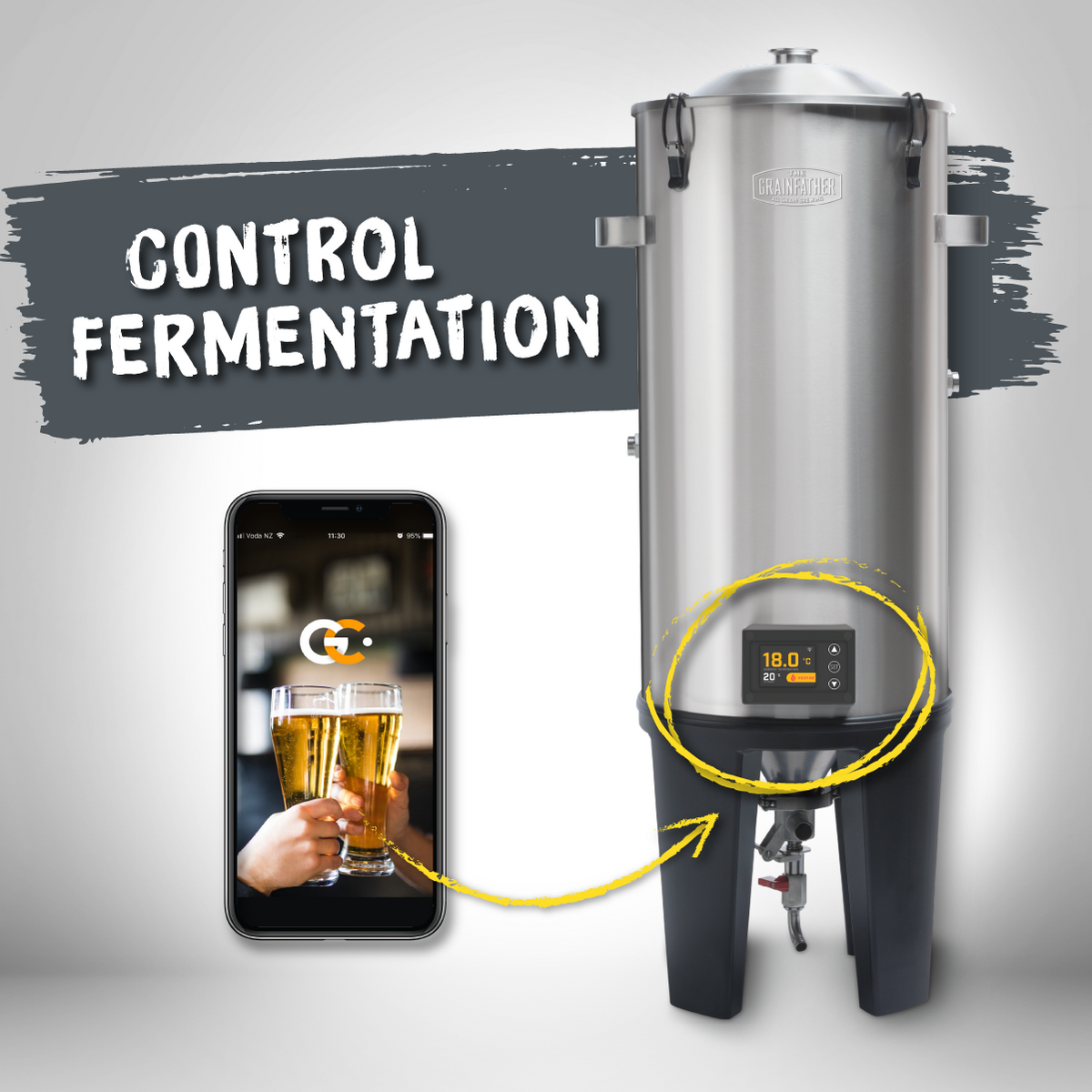 Grainfather Conical Fermenter Pro Controller - All Things Fermented | Home Brew Supplies Shop Wellington Kapiti NZ