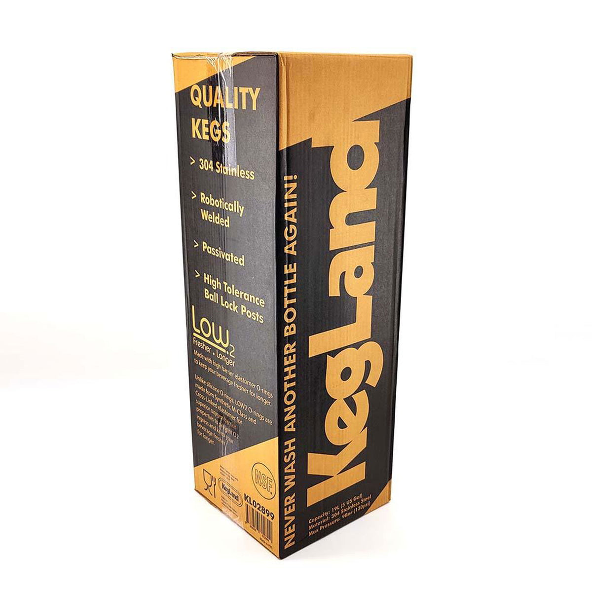 Keg 19L - Kegland Corny Style Keg with LOW2 O-Rings - New - All Things Fermented | Home Brew Supplies Shop Wellington Kapiti NZ