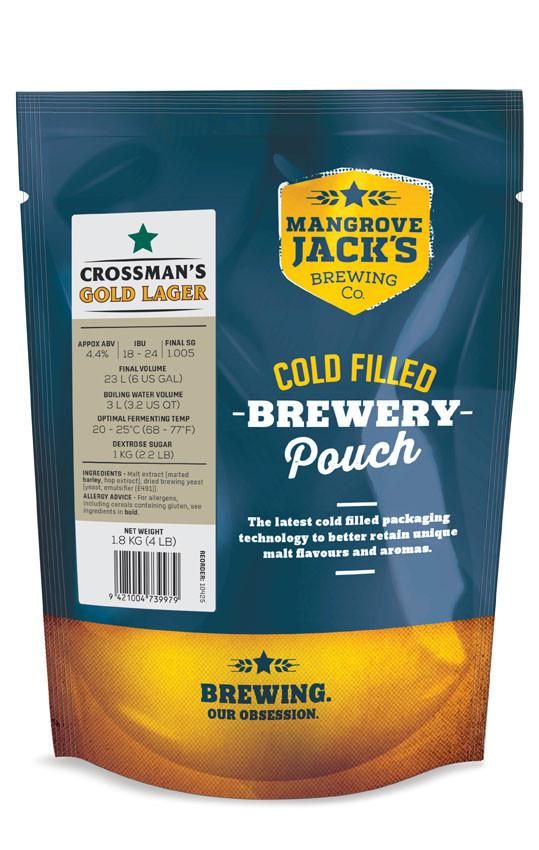 MJ Traditional Series Crossmans Gold Lager Pouch - 1.8kg - All Things Fermented | Home Brew Supplies Shop Wellington Kapiti NZ