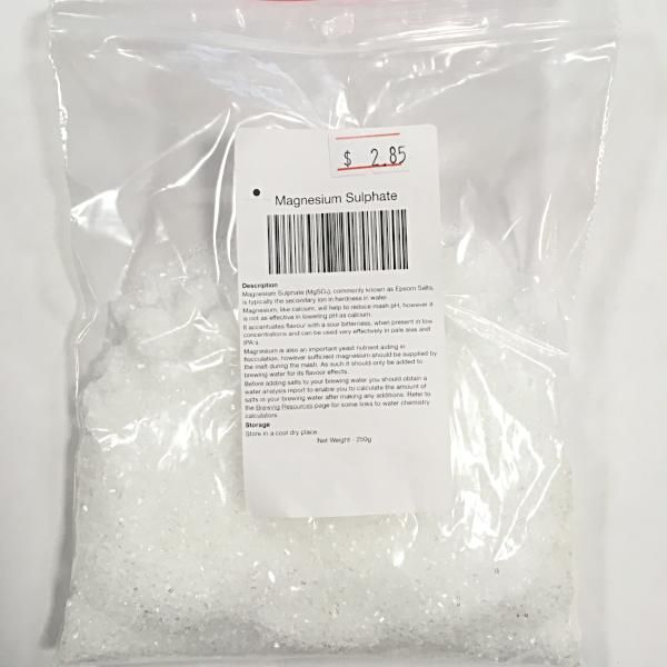Magnesium Sulphate - 250g - All Things Fermented | Home Brew Supplies Shop Wellington Kapiti NZ