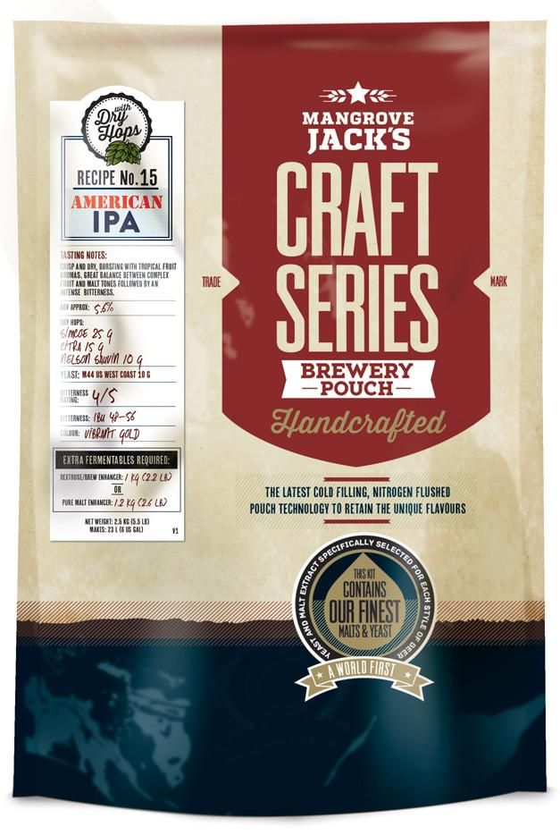 Mangrove Jack&#39;s Craft Series American IPA + dry hops - 2.5kg - All Things Fermented | Home Brew Supplies Shop Wellington Kapiti NZ