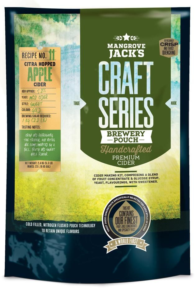 Mangrove Jack&#39;s Craft Series Citra Dry Hopped Apple Cider Pouch - 2.4kg - All Things Fermented | Home Brew Supplies Shop Wellington Kapiti NZ