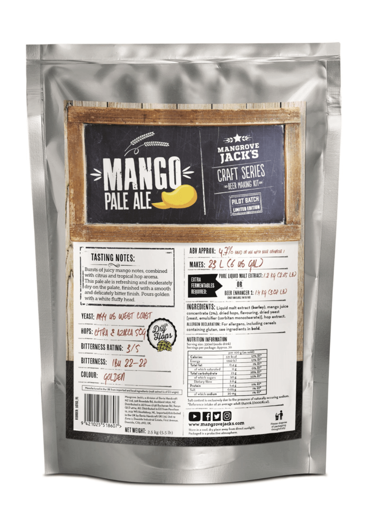 Mangrove Jack's Craft Series Mango Pale Ale - 2.5kg (LE) - All Things Fermented | Home Brew Supplies Shop Wellington Kapiti NZ