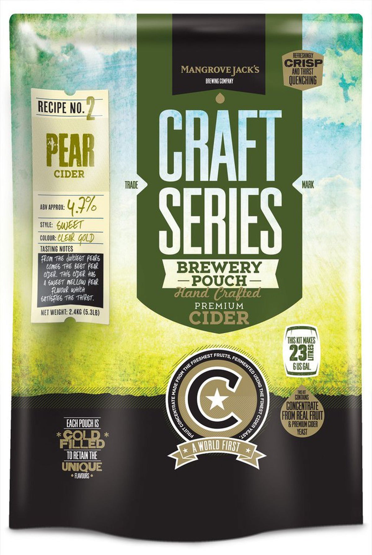 Mangrove Jack&#39;s Craft Series Pear Cider Pouch - 2.4kg - All Things Fermented | Home Brew Supplies Shop Wellington Kapiti NZ