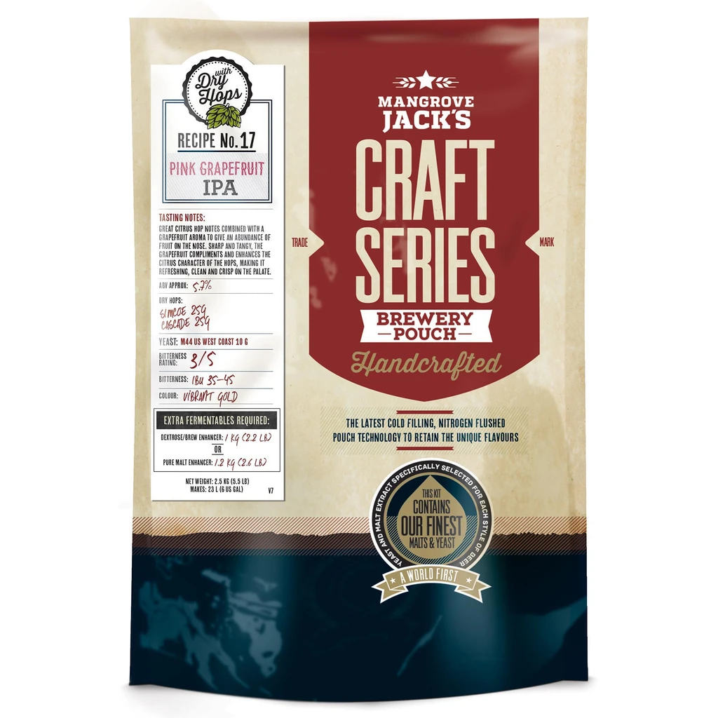 Mangrove Jack's Craft Series Pink Grapefruit IPA - All Things Fermented | Home Brew Supplies Shop Wellington Kapiti NZ