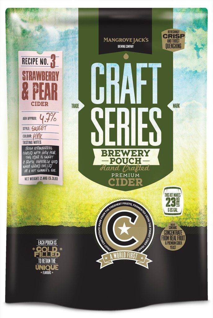Mangrove Jack's Craft Series Strawberry & Pear Cider - 2.4kg - All Things Fermented | Home Brew Supplies Shop Wellington Kapiti NZ