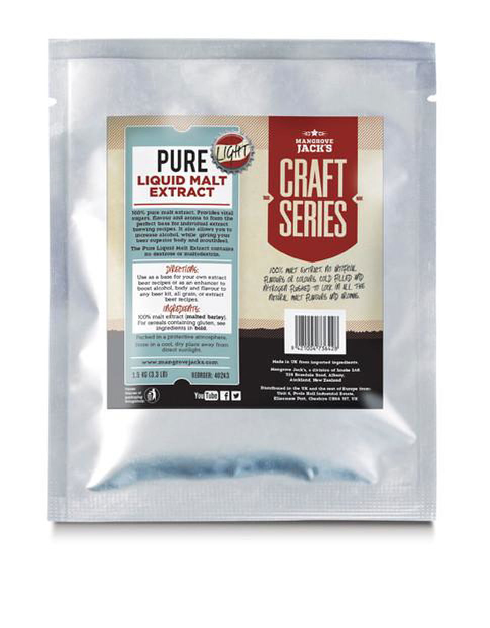 Mangrove Jack's  Pure Liquid Malt Extract - Light - 1.5kg - All Things Fermented | Home Brew Supplies Shop Wellington Kapiti NZ