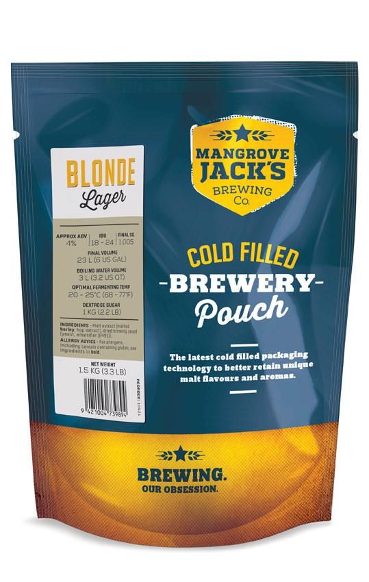 Mangrove Jack&#39;s Traditional Series Blonde Lager Pouch -1.5kg - All Things Fermented | Home Brew Supplies Shop Wellington Kapiti NZ