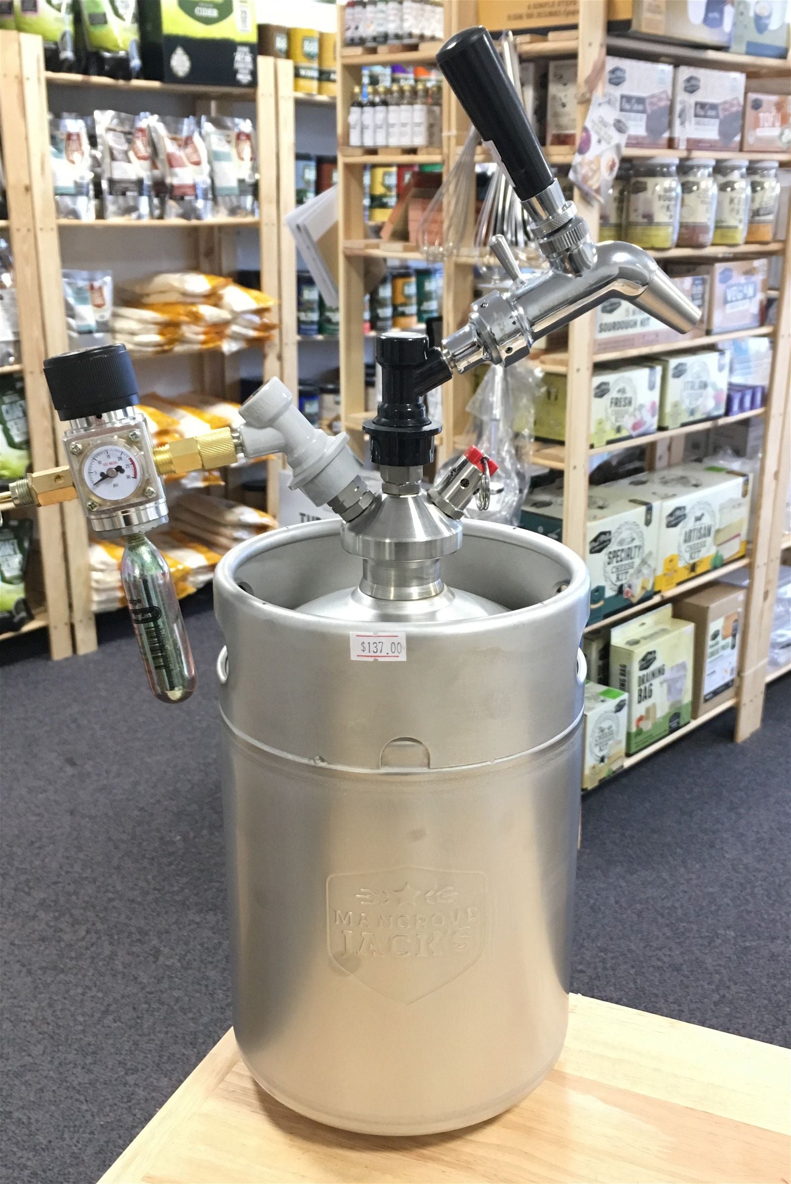 Mangrove Jacks Mini Keg with Ball Lock Cap 10L - All Things Fermented | Home Brew Supplies Shop Wellington Kapiti NZ