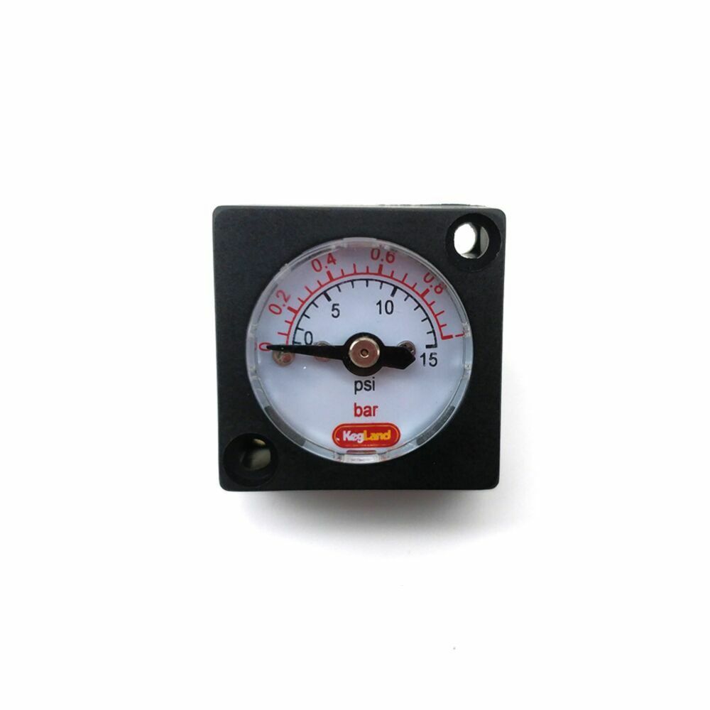 Mini Gauge 0-15psi (0-1.5bar) - For Inline Duotight Regulator Or Blowtie - All Things Fermented | Home Brew Supplies Shop Wellington Kapiti NZ