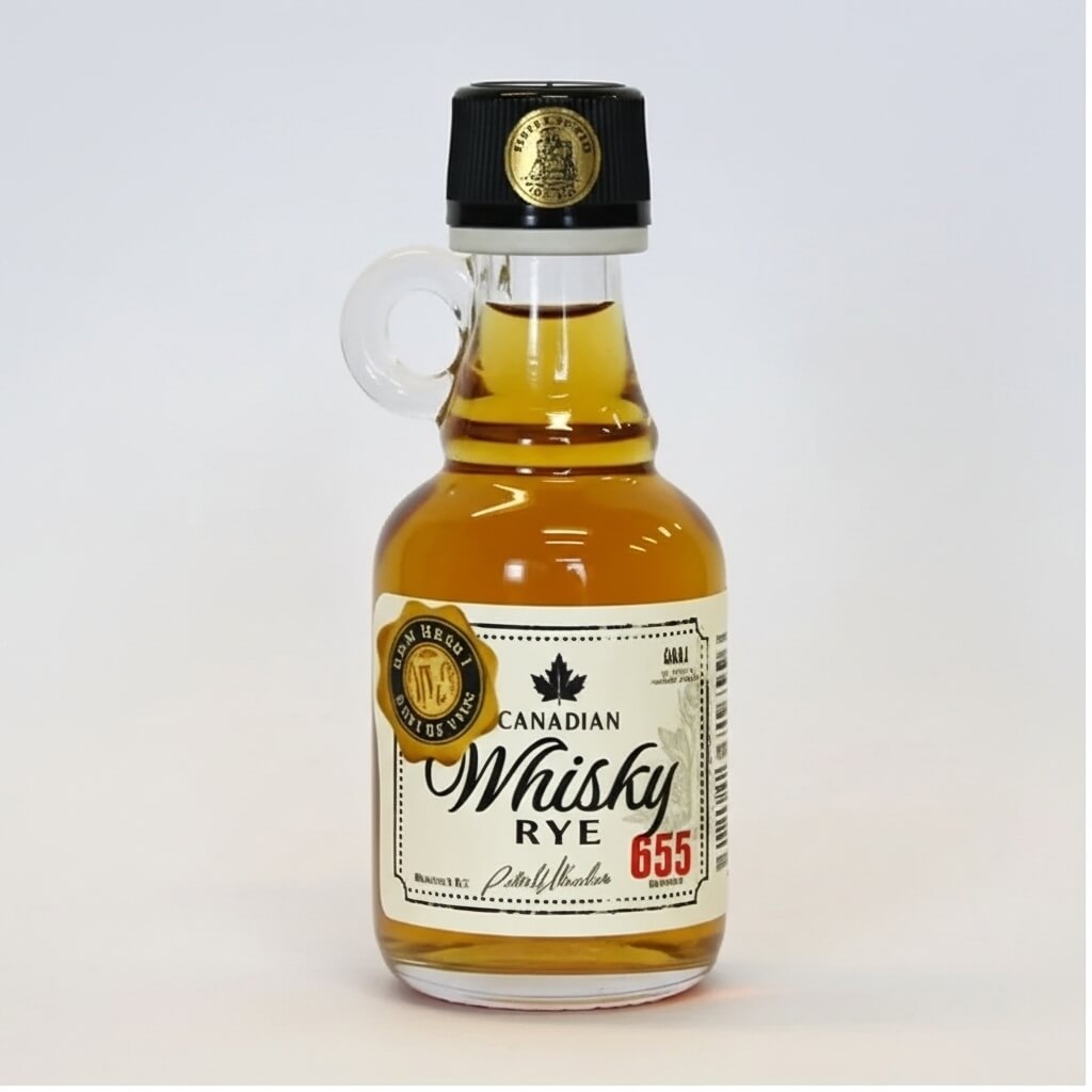 Bottle of Canadian Whisky Rye spirit flavour on a white background