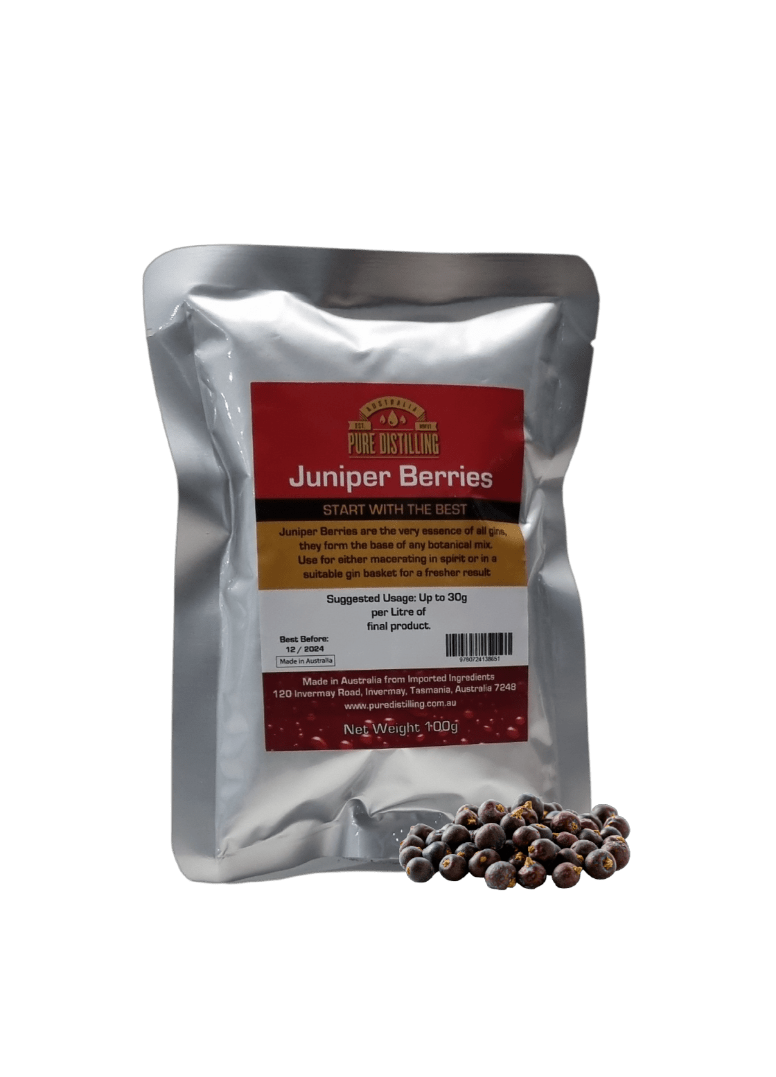 Pure Distilling Juniper Berries 100g - All Things Fermented | Home Brew Supplies Shop Wellington Kapiti NZ