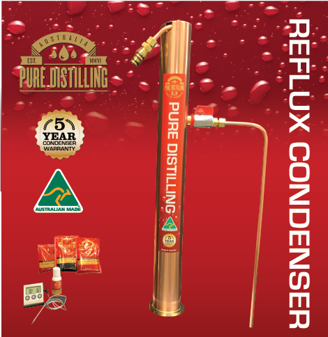 Pure Distilling Reflux Copper Condenser - All Things Fermented | Home Brew Supplies Shop Wellington Kapiti NZ