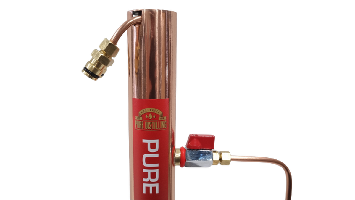 Pure Distilling Reflux Copper Condenser - All Things Fermented | Home Brew Supplies Shop Wellington Kapiti NZ