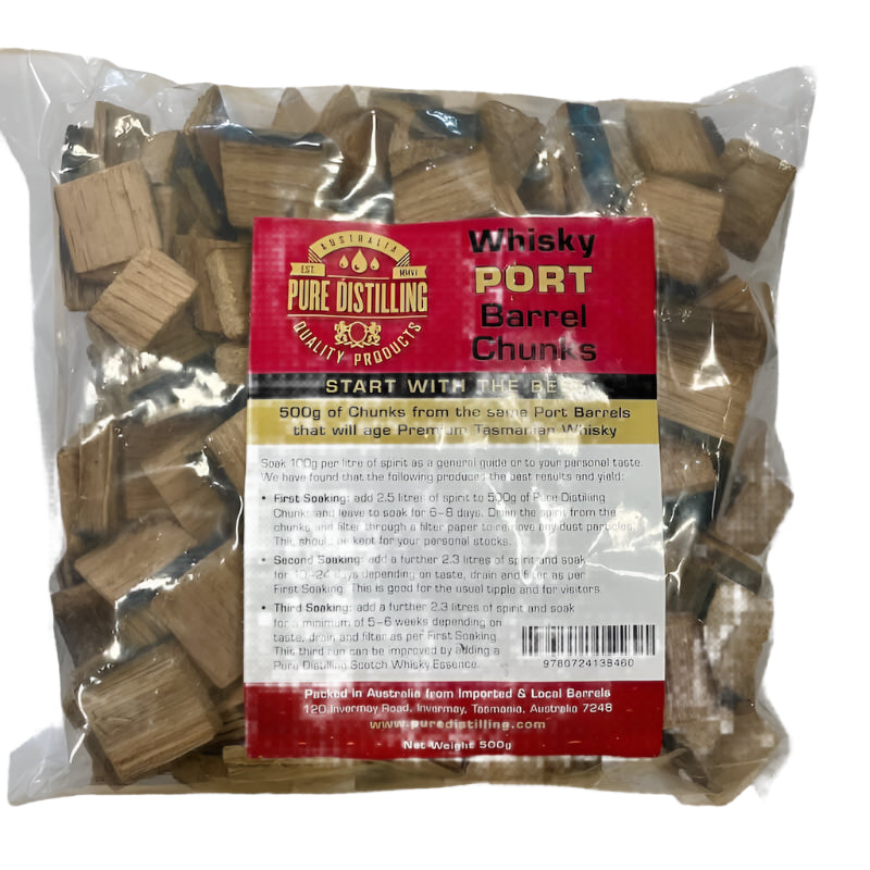 Pure Distilling Whisky Port Barrel Chunks 500g