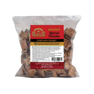 Pure Distilling Whisky TAS Barrel Chunks 500g - All Things Fermented | Home Brew Supplies Shop Wellington Kapiti NZ