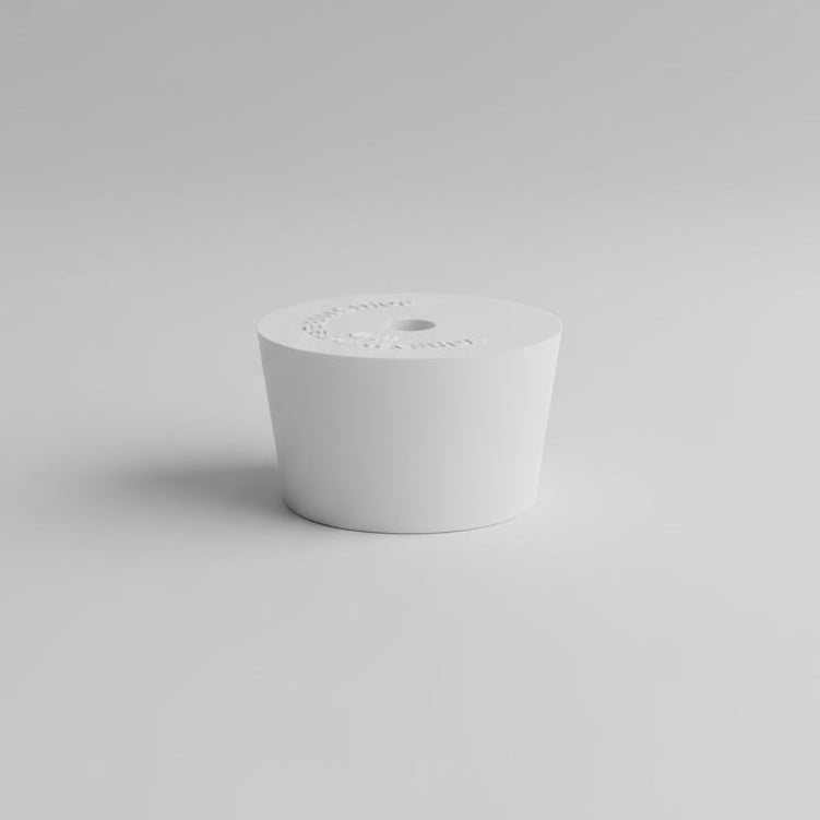 White rubber bung with hole