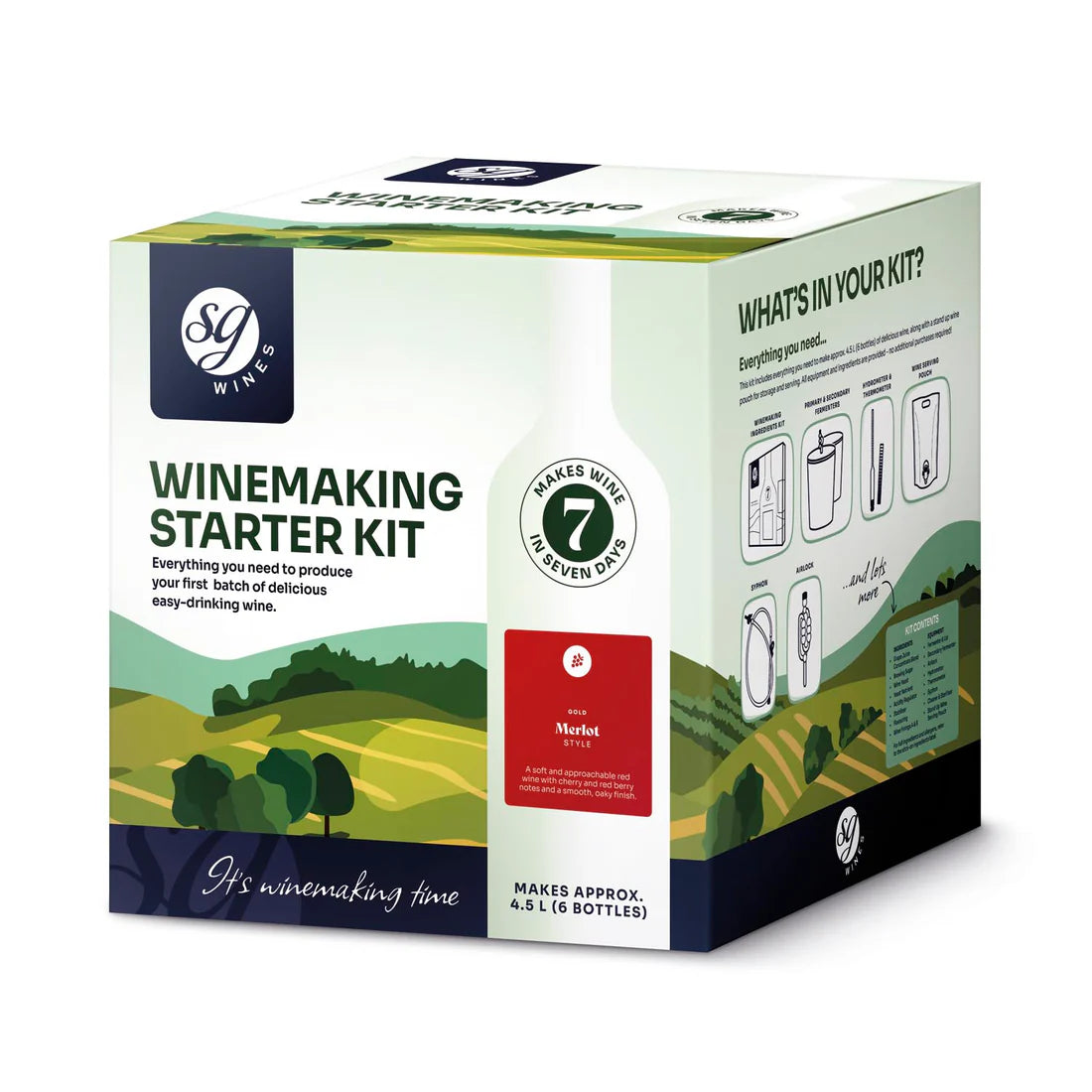 SG Wines Winemaking Starter Kit - 4.5L (6 Bottles) – Merlot