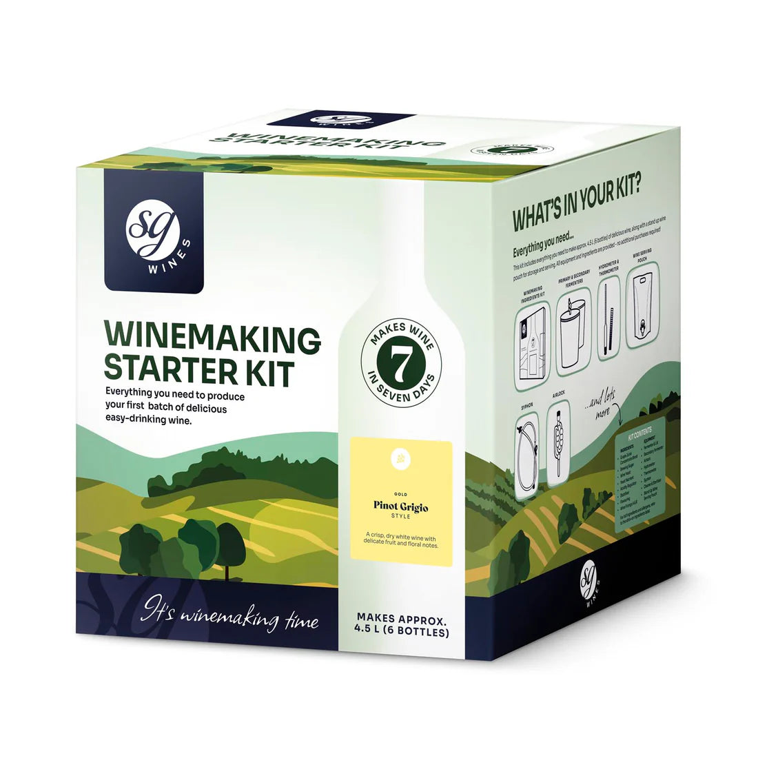 SG Wines Winemaking Starter Kit - 4.5L (6 Bottles) – Pinot Grigio