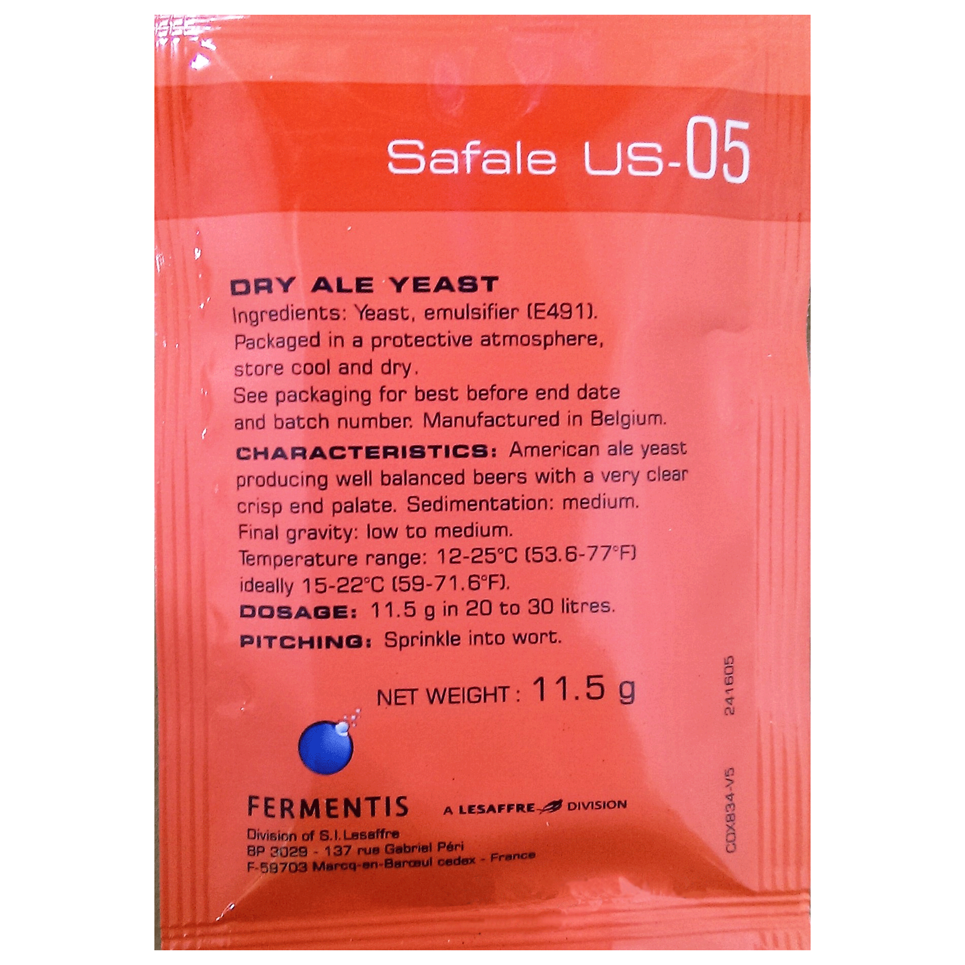SafAle US-05 Yeast (11.5g) - All Things Fermented | Home Brew Supplies Shop Wellington Kapiti NZ