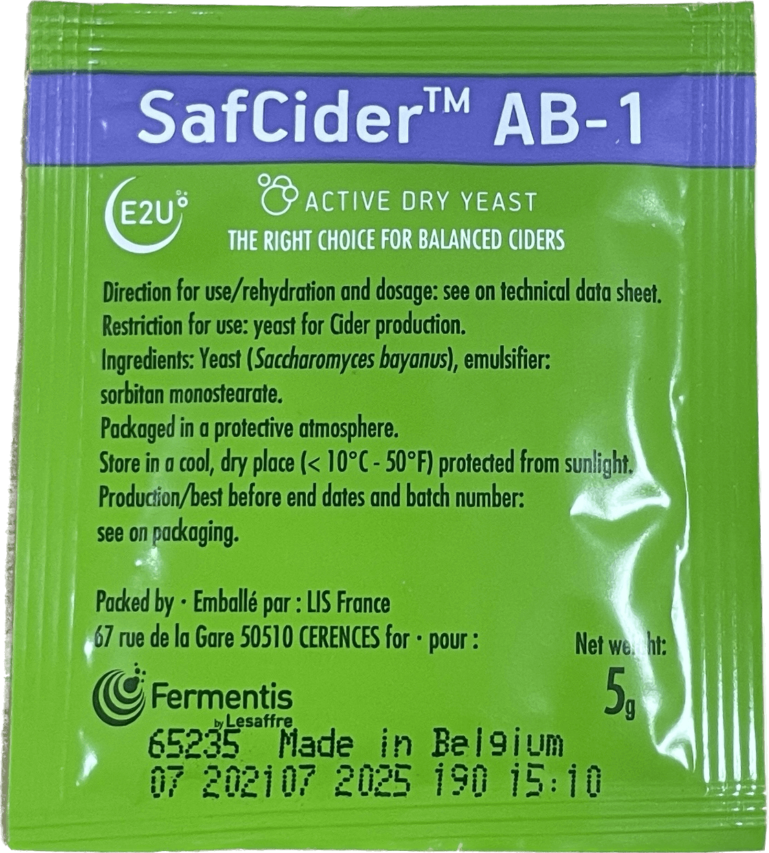 Safcider AB-1 (Balance) - All Things Fermented | Home Brew Supplies Shop Wellington Kapiti NZ