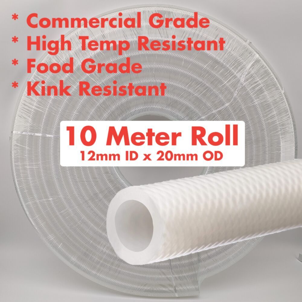 Silicone Hose - Braided Reinforced - 12mm ID x 20mm OD - All Things Fermented | Home Brew Supplies Shop Wellington Kapiti NZ