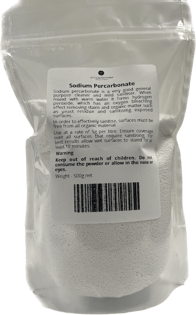 Sodium Percarbonate - 500g - All Things Fermented | Home Brew Supplies Shop Wellington Kapiti NZ