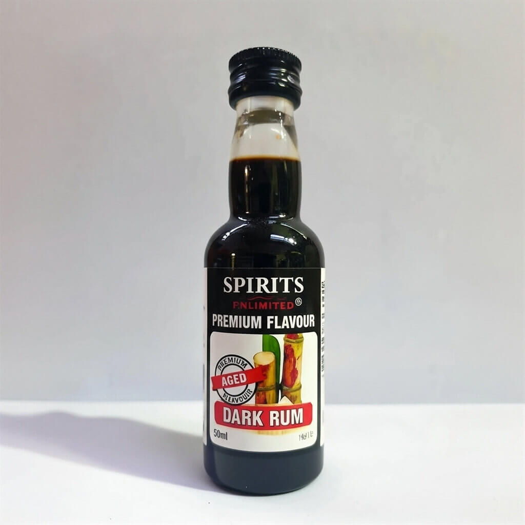 Bottle of Spirits Limited Premium Flavour Dark Rum on a white background