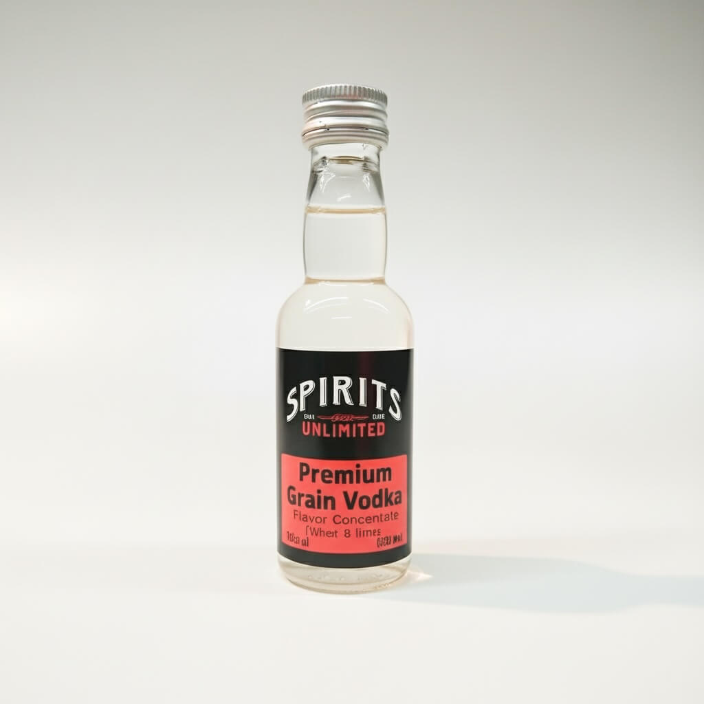 Bottle of Spirits Unlimited Premium Grain Vodka on a white background