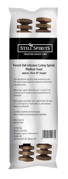 Still Spirits French Oak Medium Toast Spiral - All Things Fermented | Home Brew Supplies Shop Wellington Kapiti NZ