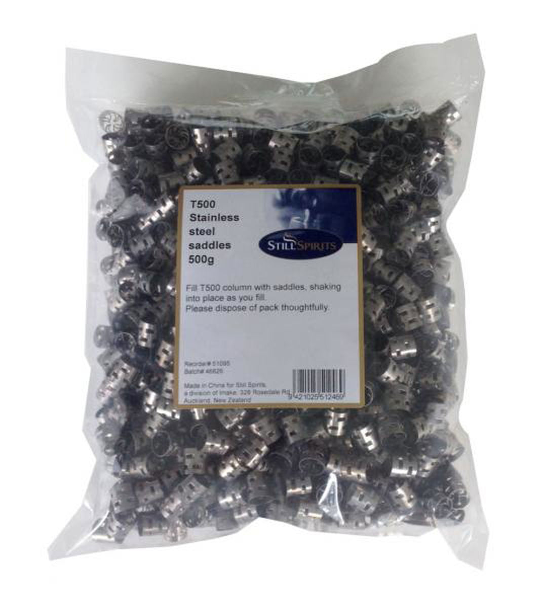 Still Spirits T500 Stainless Steel Saddles 500g - All Things Fermented | Home Brew Supplies Shop Wellington Kapiti NZ