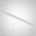 Clear glass tube on a light gray background